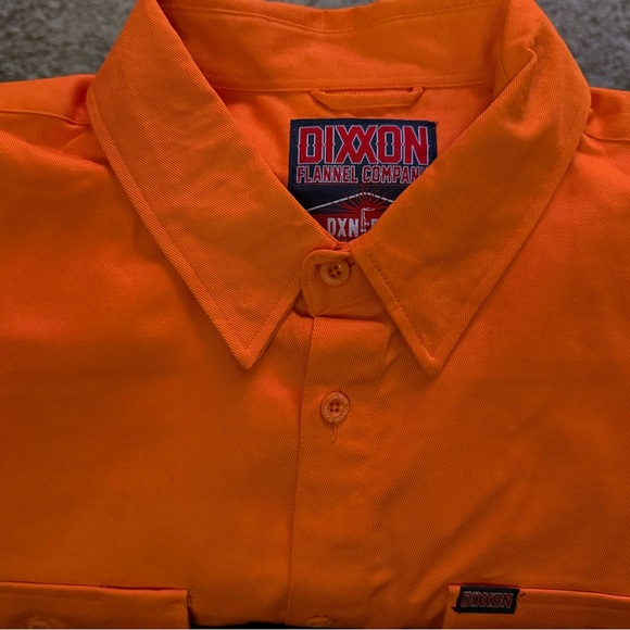 DIXXON Men's Bright Orange Button Down Shirt. - Picture 3 of 4